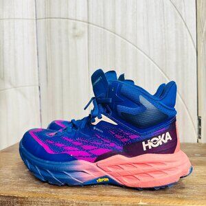 HOKA Speedgoat 5 Mid GORE-TEX Women's 7.5 B Camellia Blue Hiking Shoe Boot